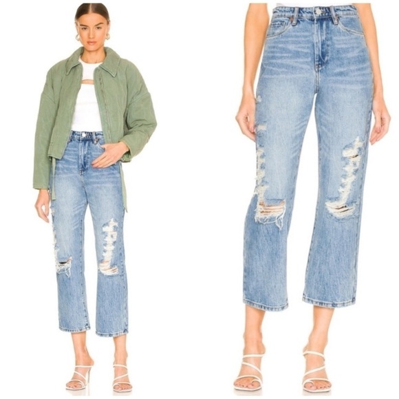 Blank NYC The Baxter Ribcage Straight Leg Jeans in Distressed Wild Flower - Picture 1 of 11